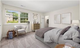 Spacious Bedroom with Walk-in Closet (model furniture)