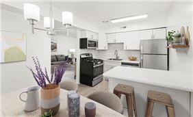 Prestige Kitchen Style (Shown Here in the One-Bedroom Floor Plan with Model Furniture and Accessories)
