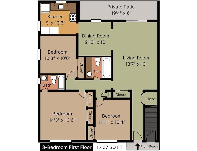 Floor Plan of Springetts Apartments